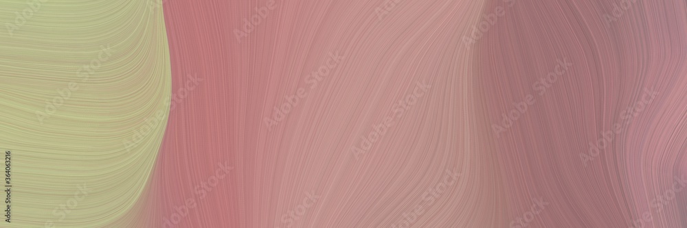 Poster abstract modern designed horizontal banner with rosy brown, tan and old lavender colors. fluid curve