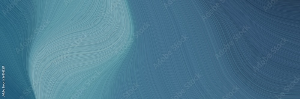Poster abstract artistic banner design with teal blue, cadet blue and dark slate gray colors. fluid curved lines with dynamic flowing waves and curves for poster or canvas
