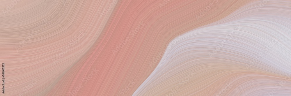 Poster abstract colorful horizontal banner with tan, light gray and silver colors. fluid curved flowing wav
