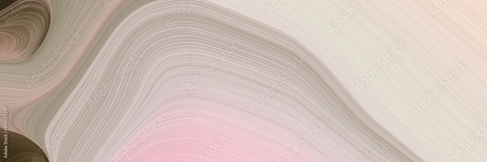 Poster abstract flowing designed horizontal banner with pastel gray, old mauve and gray gray colors. fluid curved lines with dynamic flowing waves and curves for poster or canvas