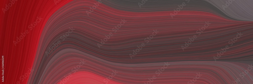 Poster abstract moving horizontal header with old mauve, firebrick and maroon colors. fluid curved flowing waves and curves for poster or canvas