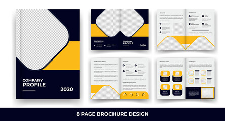 8 Pages creative business brochure template and simple & minimal design template