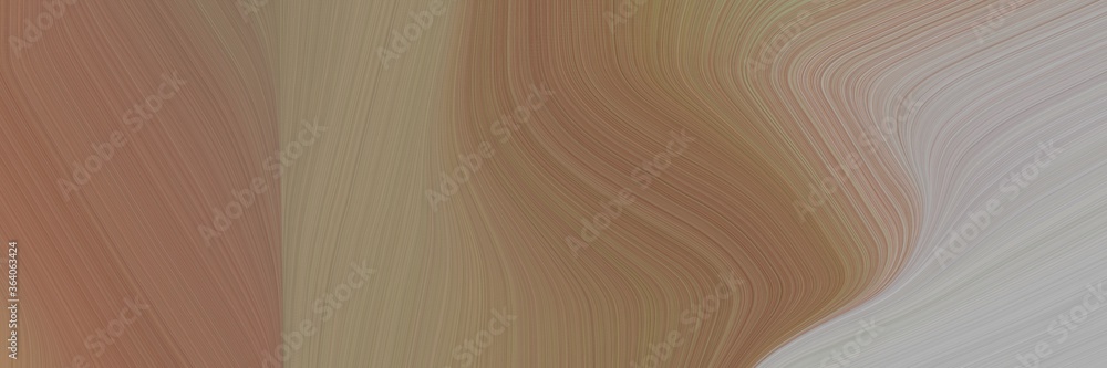 Aufkleber abstract surreal horizontal header with pastel brown, dark gray and rosy brown colors. fluid curved 