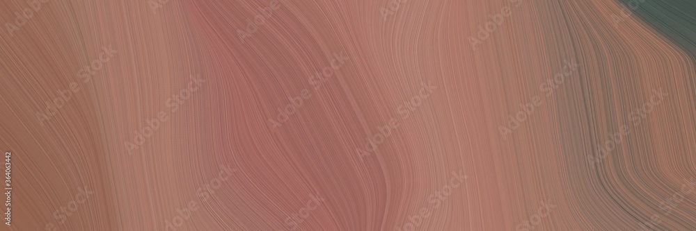 Poster abstract surreal banner design with pastel brown, dark olive green and rosy brown colors. fluid curv