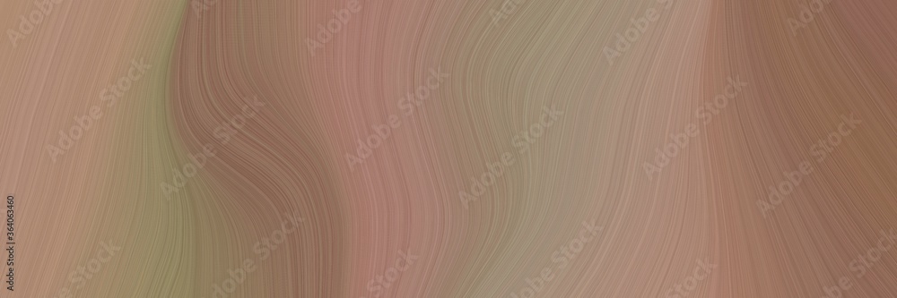 Poster abstract flowing horizontal header with gray gray, pastel brown and rosy brown colors. fluid curved 
