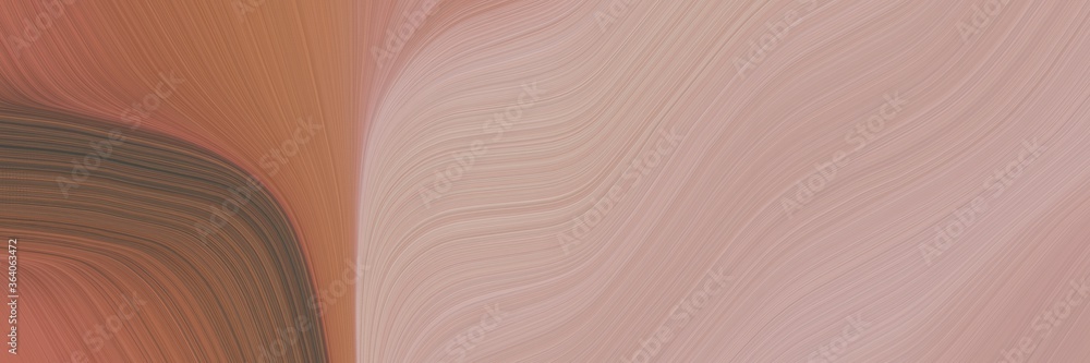 Fototapete abstract flowing header with rosy brown, pastel brown and old mauve colors. fluid curved lines with dynamic flowing waves and curves for poster or canvas