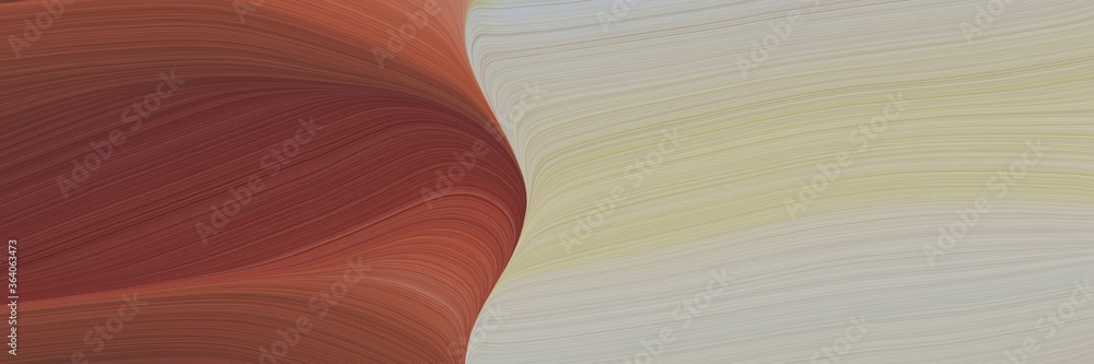 Poster abstract modern designed horizontal header with old mauve, ash gray and sienna colors. fluid curved 