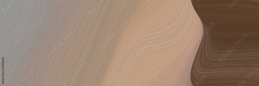 Poster abstract moving horizontal header with rosy brown, old mauve and tan colors. fluid curved flowing wa