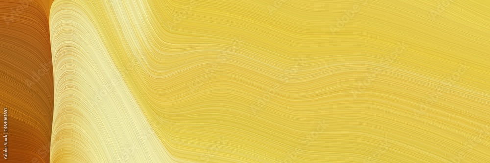 Leinwandbilder abstract artistic designed horizontal header with pastel orange, sienna and pale golden rod colors. fluid curved lines with dynamic flowing waves and curves for poster or canvas