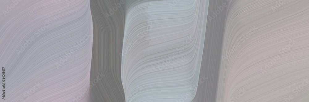 Poster abstract surreal horizontal header with dark gray, old lavender and silver colors. fluid curved flow