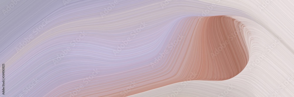 Poster abstract surreal header with silver, rosy brown and antique white colors. fluid curved flowing waves