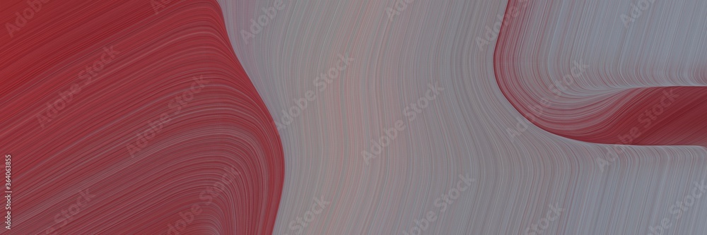 Aufkleber abstract decorative designed horizontal header with gray gray, dark moderate pink and pastel brown colors. fluid curved flowing waves and curves for poster or canvas