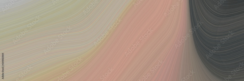 Poster abstract moving header design with rosy brown, dark slate gray and dim gray colors. fluid curved lines with dynamic flowing waves and curves for poster or canvas