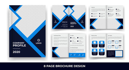 8 Pages creative business brochure template and simple & minimal design template