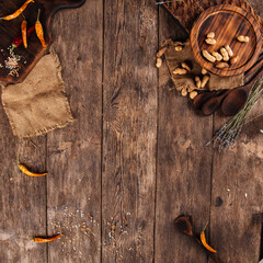 Wooden food photo background  decorative elements