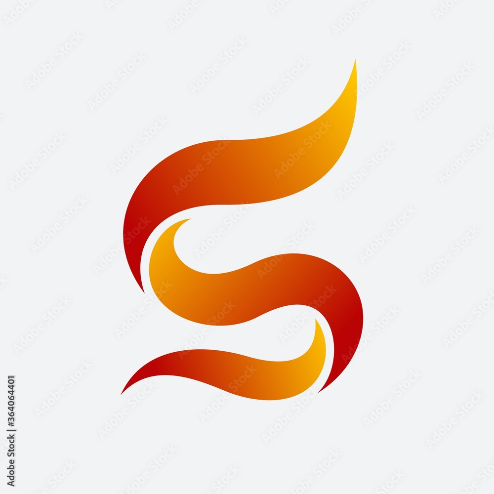 Sticker letter s fire logo design