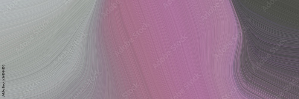 Poster abstract artistic header with gray gray, rosy brown and dark gray colors. fluid curved flowing waves