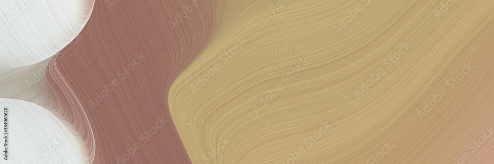 Leinwandbilder abstract colorful banner design with dark khaki, light gray and pastel brown colors. fluid curved li