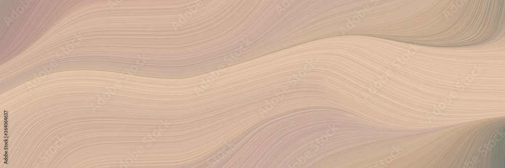 Poster abstract dynamic designed horizontal header with tan, wheat and gray gray colors. fluid curved lines with dynamic flowing waves and curves for poster or canvas