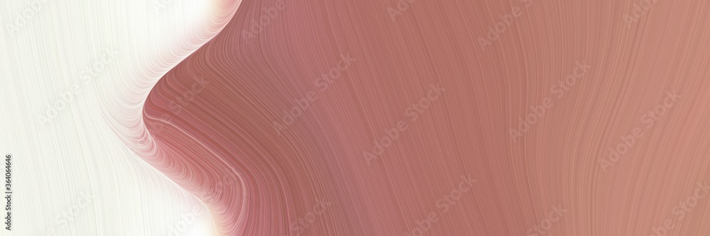 Aufkleber abstract moving horizontal header with indian red, linen and tan colors. fluid curved lines with dynamic flowing waves and curves for poster or canvas
