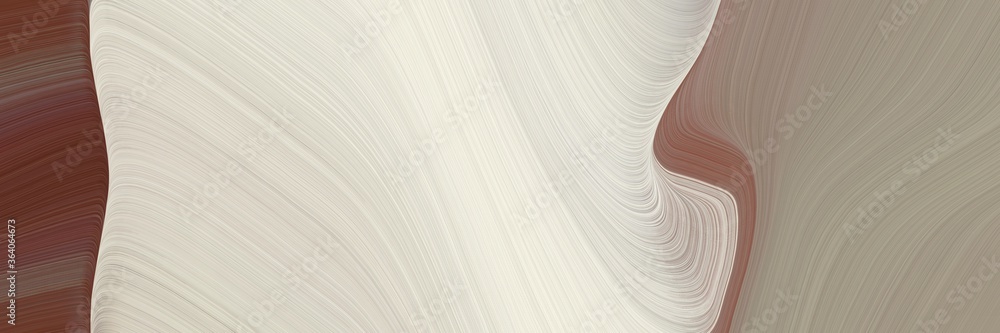 Poster abstract decorative banner with light gray, old mauve and rosy brown colors. fluid curved flowing wa