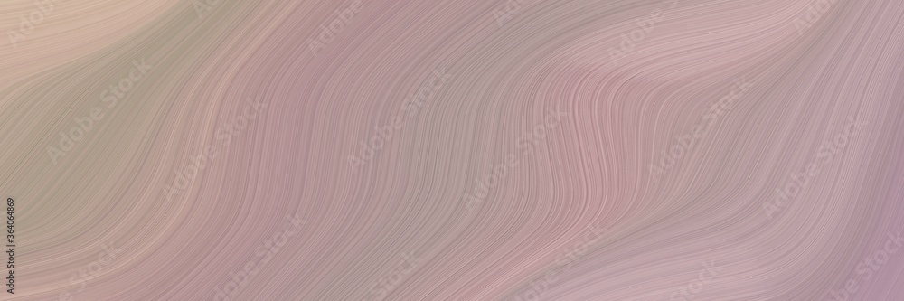 Poster abstract artistic header design with rosy brown, silver and gray gray colors. fluid curved lines wit
