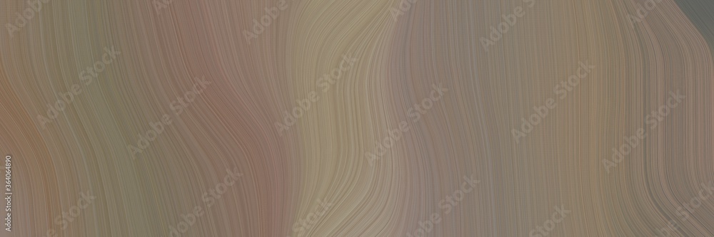 Aufkleber abstract decorative designed horizontal header with pastel brown, rosy brown and dim gray colors. fluid curved lines with dynamic flowing waves and curves for poster or canvas