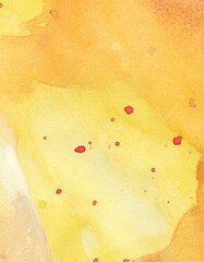 yellow red freehand watercolor background summer © Мария Грибивская