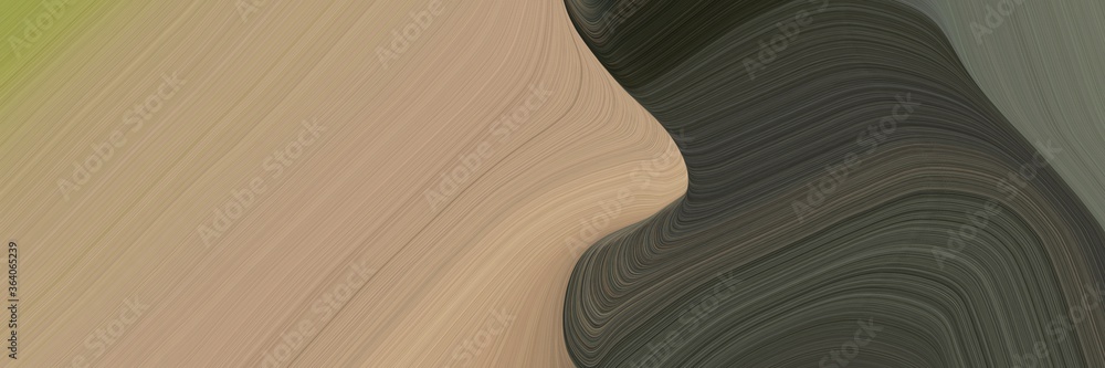 Aufkleber abstract surreal horizontal banner with dark slate gray, rosy brown and dim gray colors. fluid curve