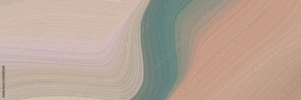 Poster abstract dynamic horizontal header with tan, slate gray and gray gray colors. fluid curved lines wit