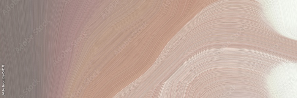 Poster abstract artistic horizontal banner with rosy brown, beige and gray gray colors. fluid curved lines with dynamic flowing waves and curves for poster or canvas