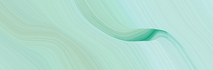 abstract modern designed horizontal header with powder blue, medium sea green and medium aqua marine colors. fluid curved flowing waves and curves for poster or canvas
