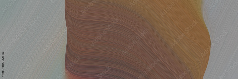 Poster abstract colorful horizontal banner with light slate gray, pastel brown and gray gray colors. fluid curved lines with dynamic flowing waves and curves for poster or canvas