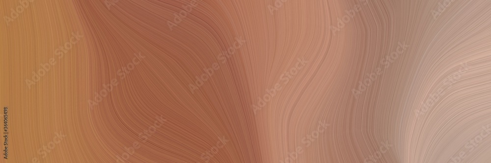 Poster abstract artistic header design with pastel brown, tan and rosy brown colors. fluid curved lines wit