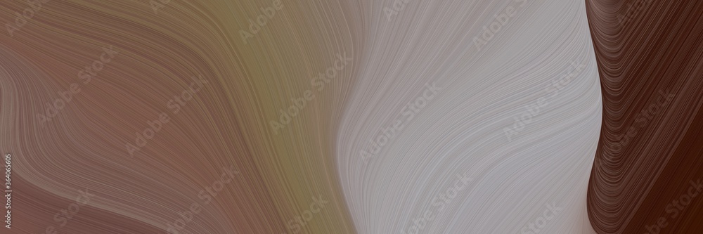 Poster abstract moving header with pastel brown, dark gray and rosy brown colors. fluid curved flowing waves and curves for poster or canvas