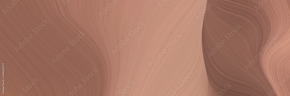 Poster abstract colorful designed horizontal banner with pastel brown, rosy brown and old mauve colors. flu