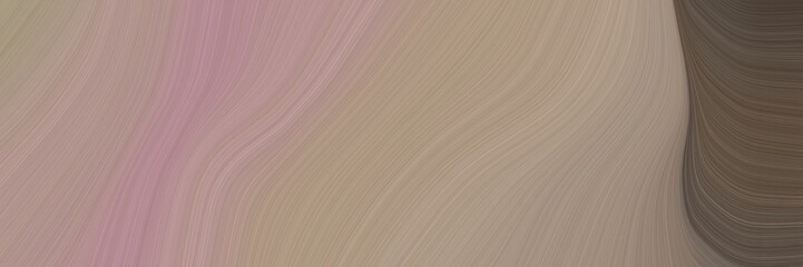 Fototapeta premium abstract artistic banner design with rosy brown, old mauve and pastel brown colors. fluid curved flowing waves and curves for poster or canvas