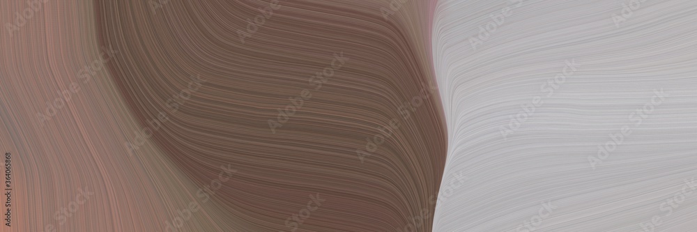Aufkleber abstract flowing horizontal header with pastel brown, ash gray and gray gray colors. fluid curved lines with dynamic flowing waves and curves for poster or canvas