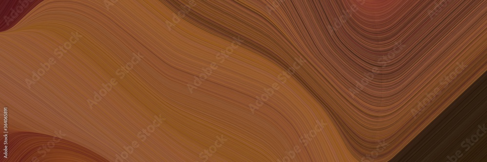 Poster abstract dynamic banner design with brown, very dark pink and chocolate colors. fluid curved lines w