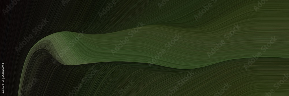 Aufkleber abstract flowing banner design with very dark green, dark slate gray and dark olive green colors. fluid curved lines with dynamic flowing waves and curves for poster or canvas