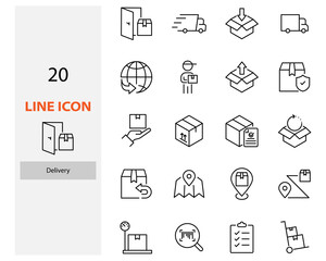 set of delivery icons, box, service, shipping
