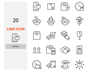 set of delivery icons, box, service, shipping