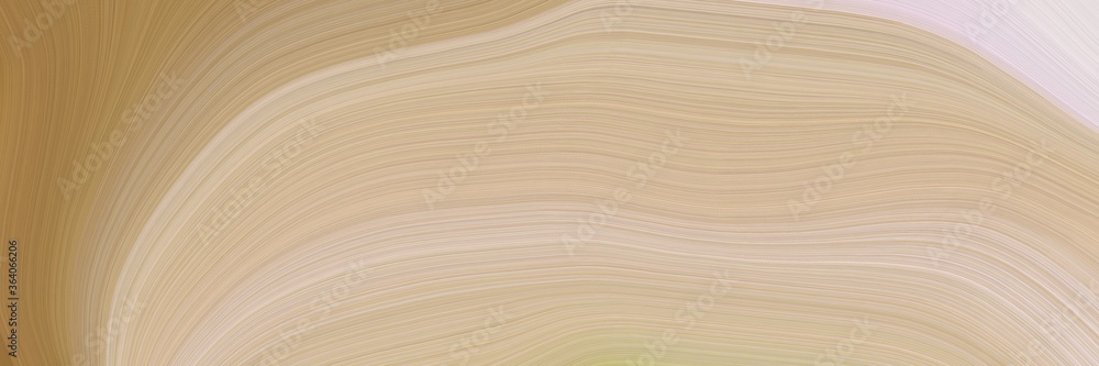 Poster abstract colorful designed horizontal banner with tan, peru and light gray colors. fluid curved flow