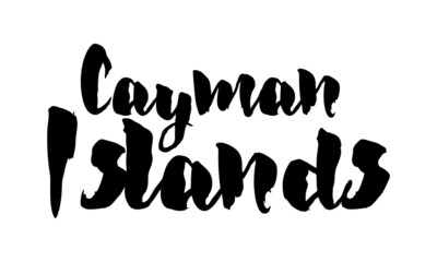 Cayman Islands Country Name Handwritten Text Calligraphy