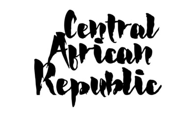 Central African Republic Country Name Handwritten Text Calligraphy