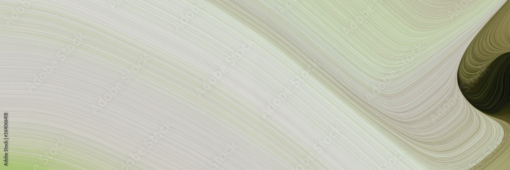 Poster abstract surreal header with pastel gray, very dark green and pastel brown colors. fluid curved lines with dynamic flowing waves and curves for poster or canvas