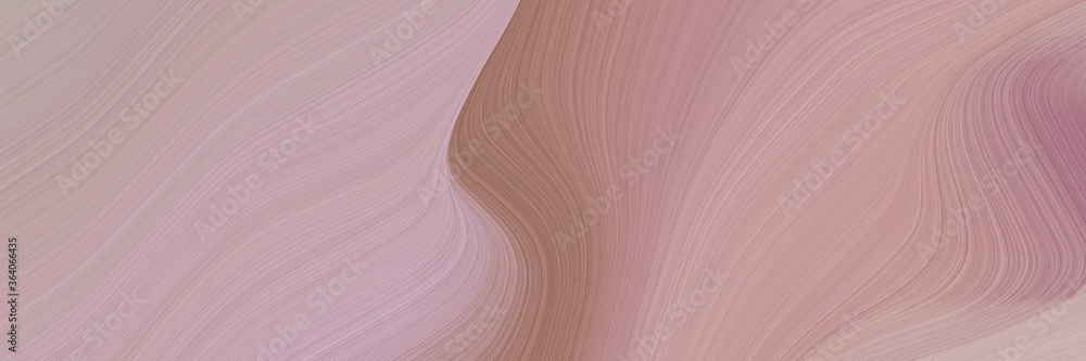 Poster abstract colorful header design with rosy brown, pastel brown and silver colors. fluid curved flowing waves and curves for poster or canvas