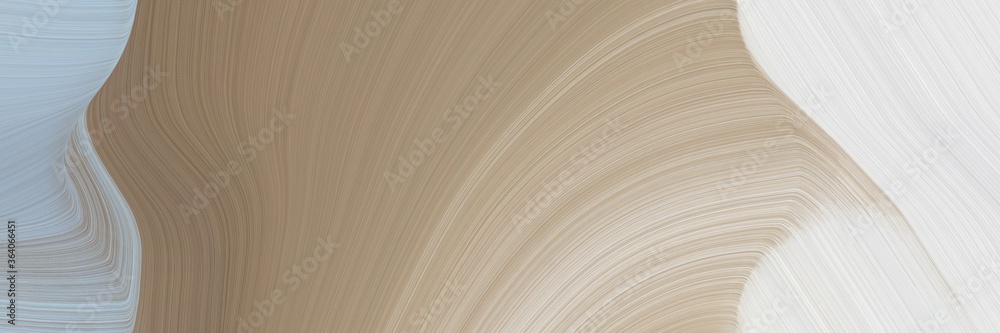 Poster abstract surreal designed horizontal banner with rosy brown, lavender and ash gray colors. fluid curved lines with dynamic flowing waves and curves for poster or canvas
