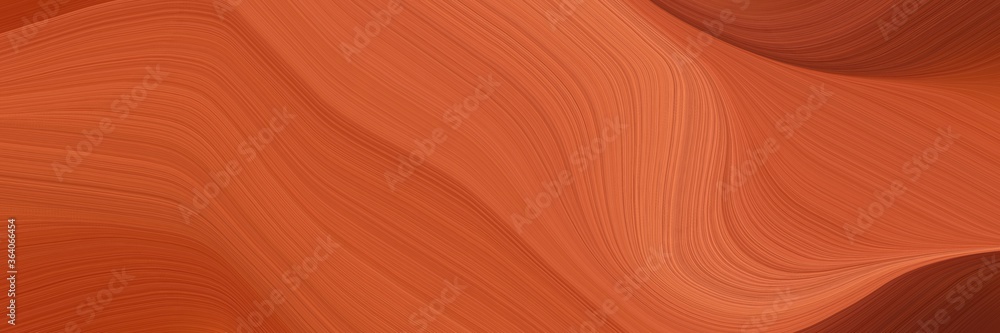 Poster abstract modern horizontal header with coffee, chocolate and saddle brown colors. fluid curved flowing waves and curves for poster or canvas