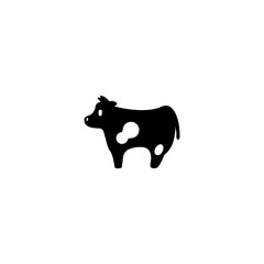 Cow Vector Icon. Isolated Farm Cow, Domestic Animal Illustration Icon